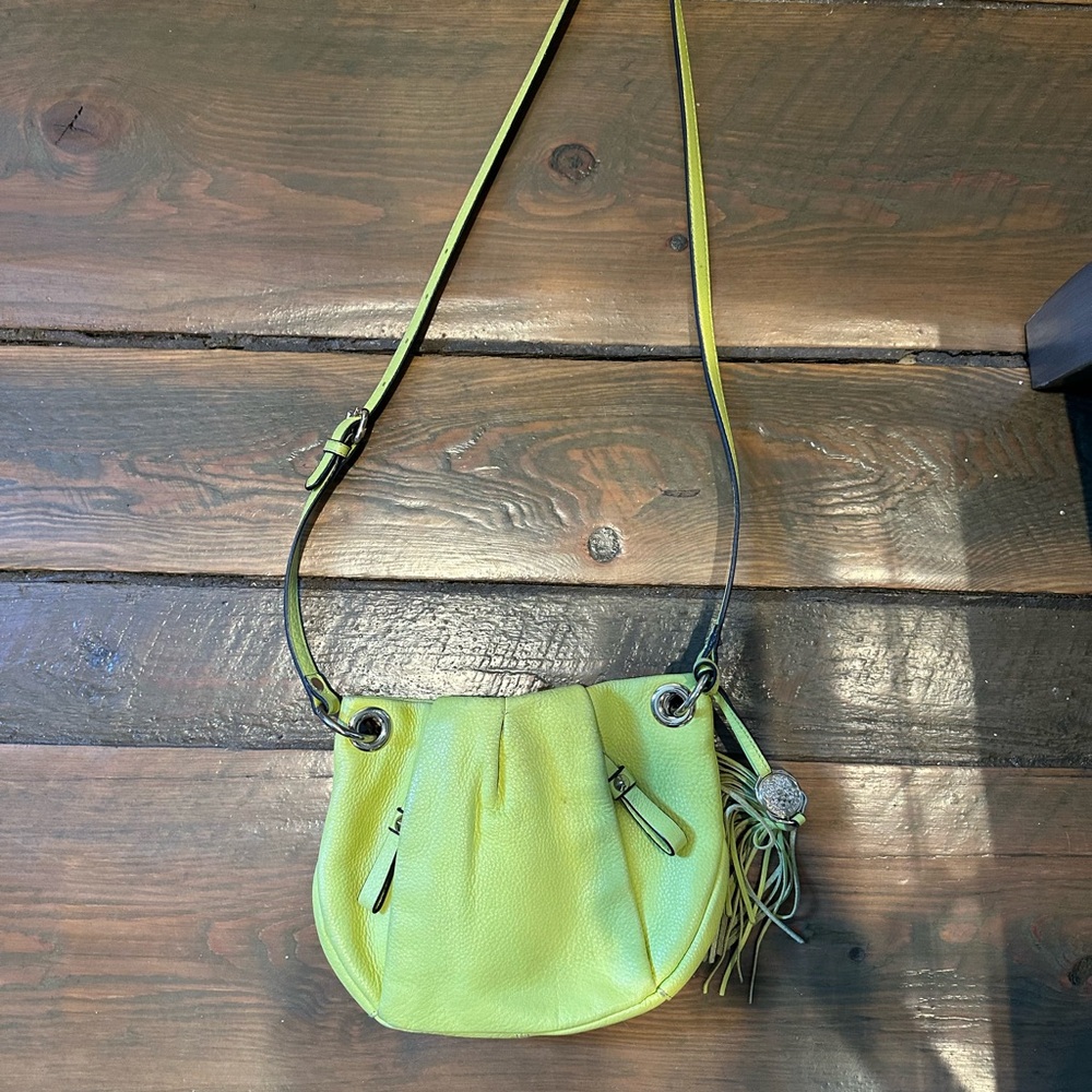 Yellow Leather Crossbody Bag